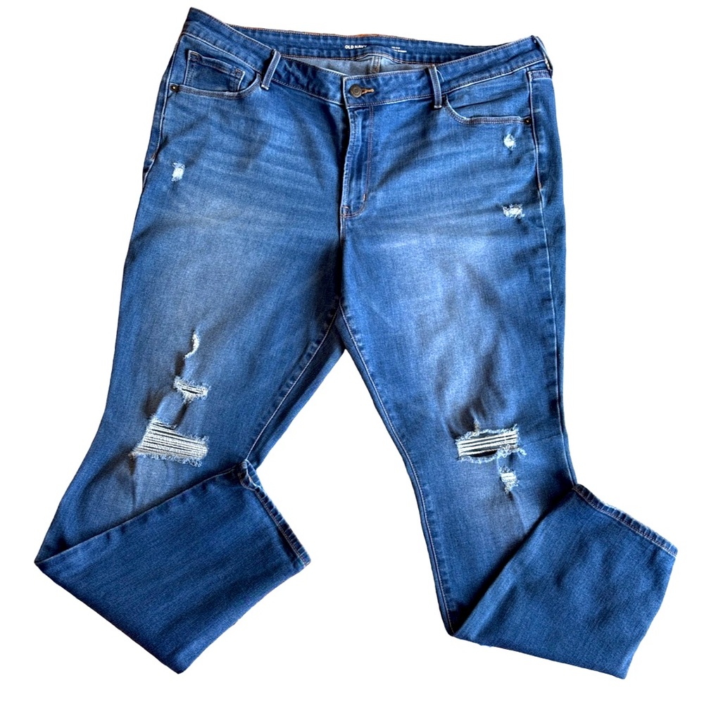 Old Navy Plus Size 18 Distressed Mid-Rise Skinny Jeans